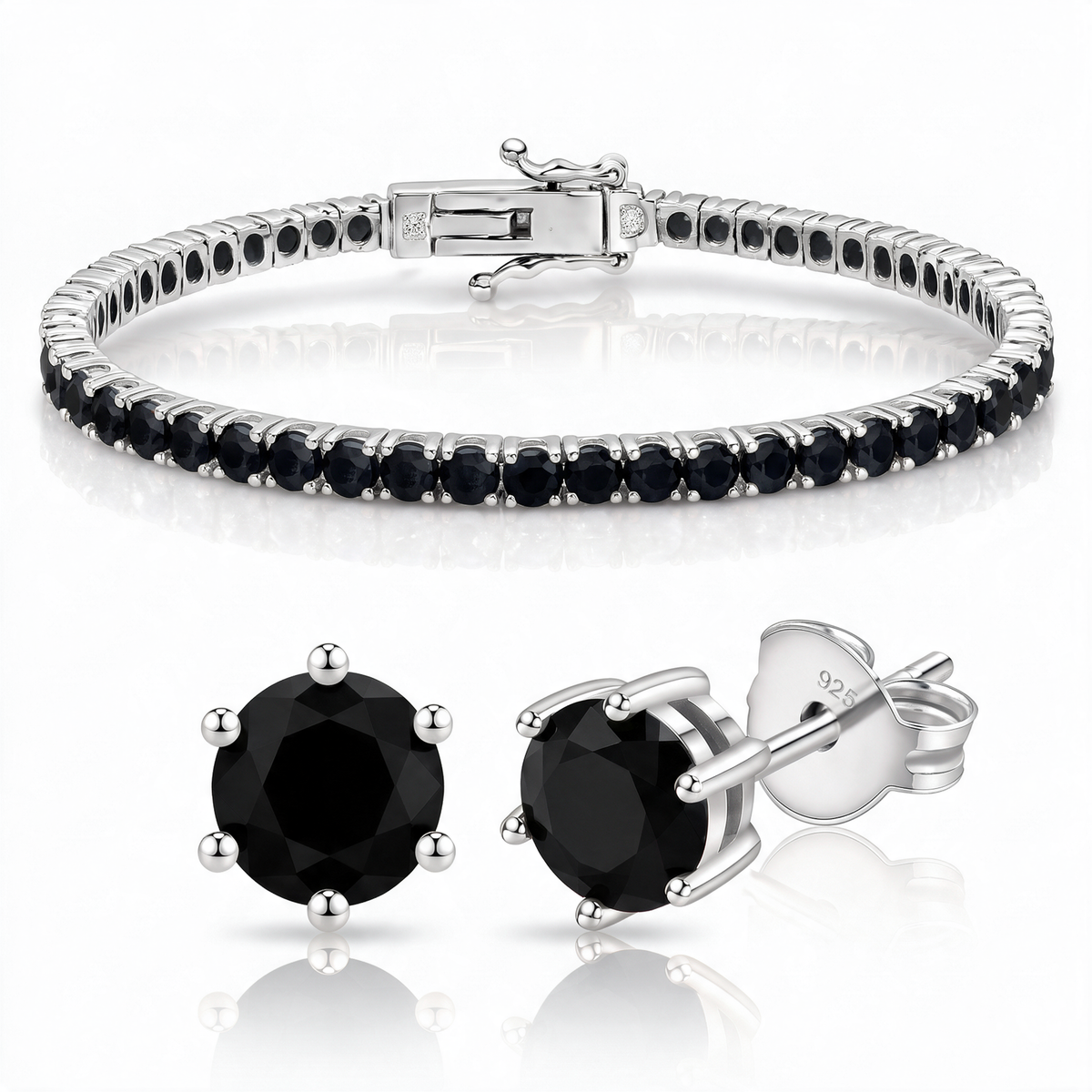"Miami" Onyx Bracelet & Studs Set