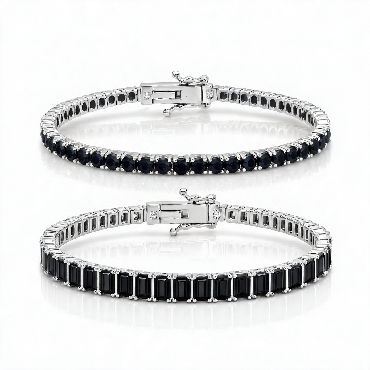 "Miami" Onyx Round & Baguette Stack Set