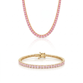 "Miami" Pink Sapphire Bracelet & Choker Set