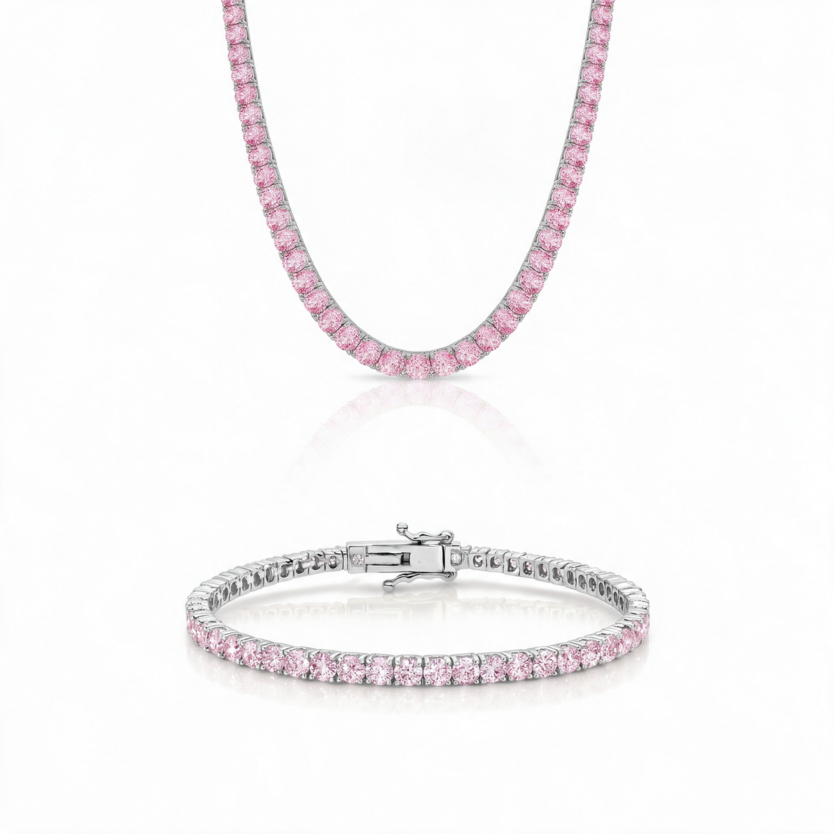 "Miami" Pink Sapphire Bracelet & Choker Set