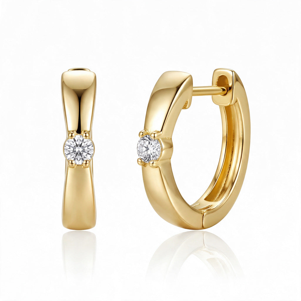 "Nantes" Moissanite Huggies