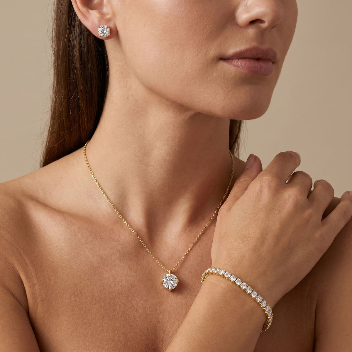 "Miami" Solitaire Pendant Set