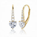 "Riga" Heart Drop Leverback Earrings