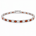“Roma” Red Garnet & Diamond Alternating Tennis Bracelet