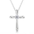 "Segovia" Moissanite 0.3ct Petite Cross Necklace