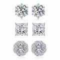 "Miami" Stud Trio Silver Set