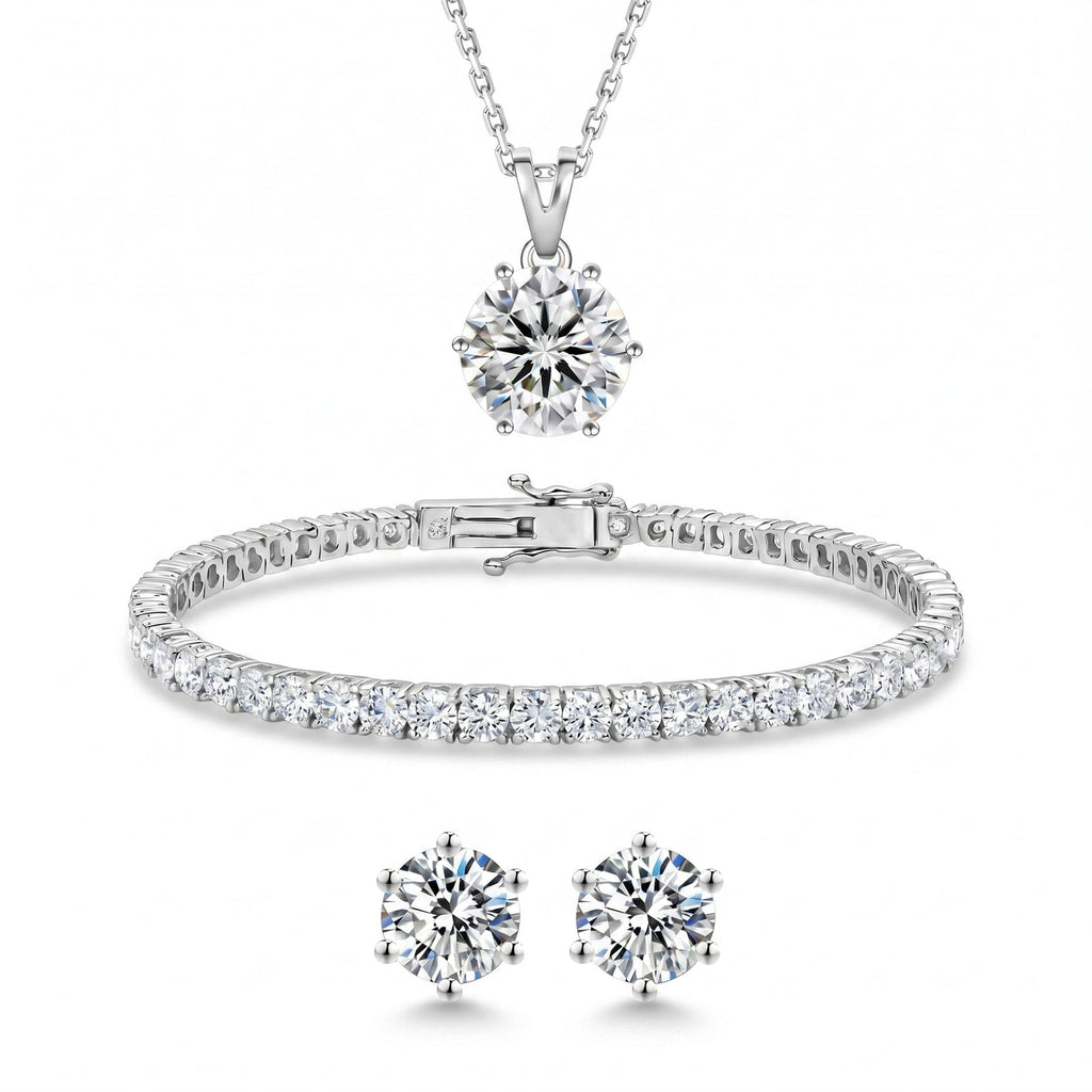 "Miami" Solitaire Silver Set