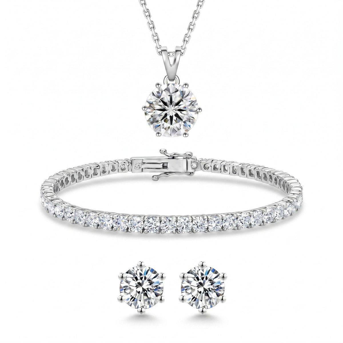"Miami" Solitaire Silver Set