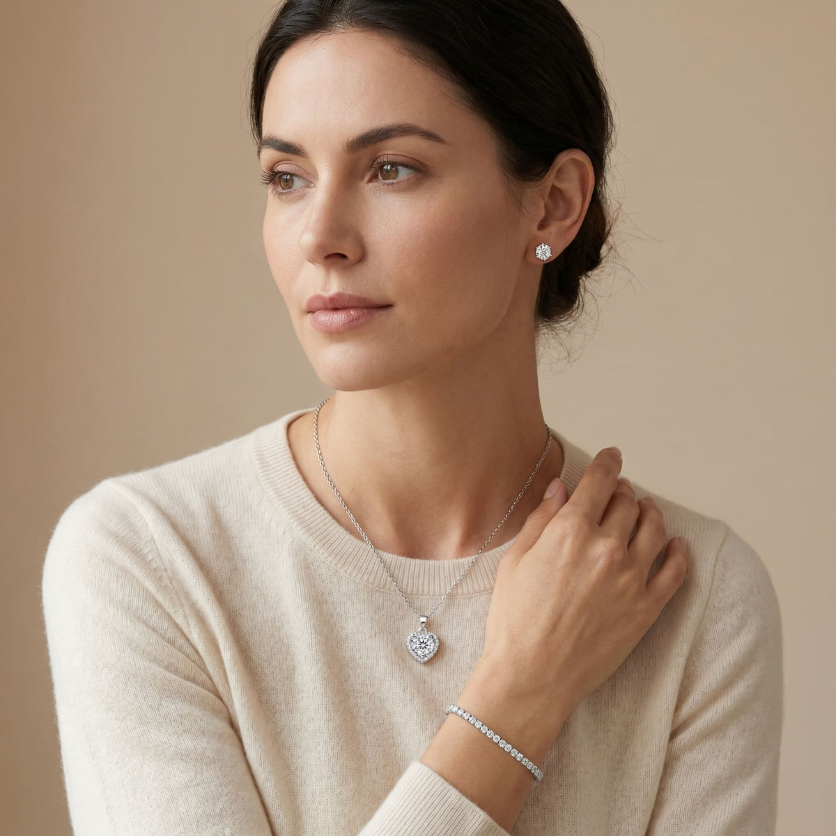 "Miami" Heart Silver Set
