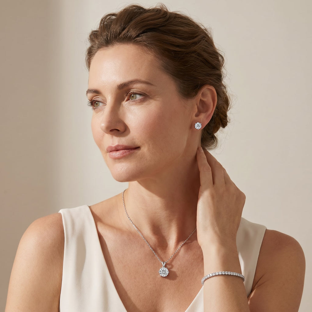 "Miami" Solitaire Silver Set