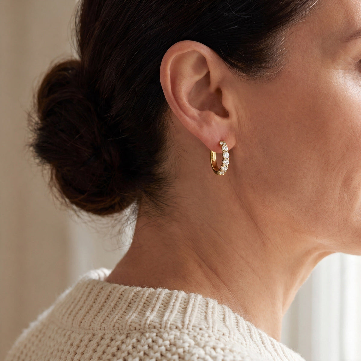 "Tallinn" Slim Pavé Hoops