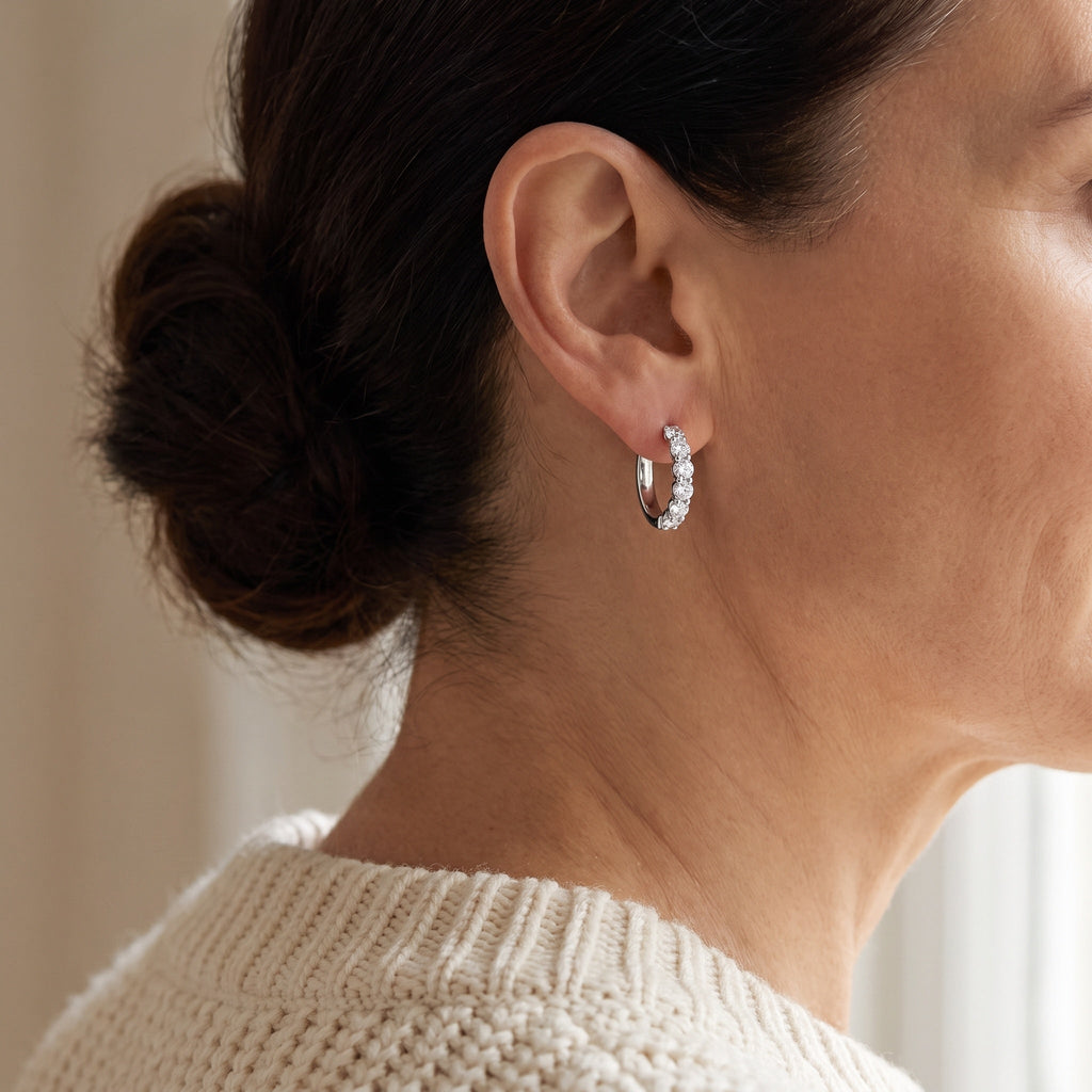 "Tallinn" Slim Pavé Hoops
