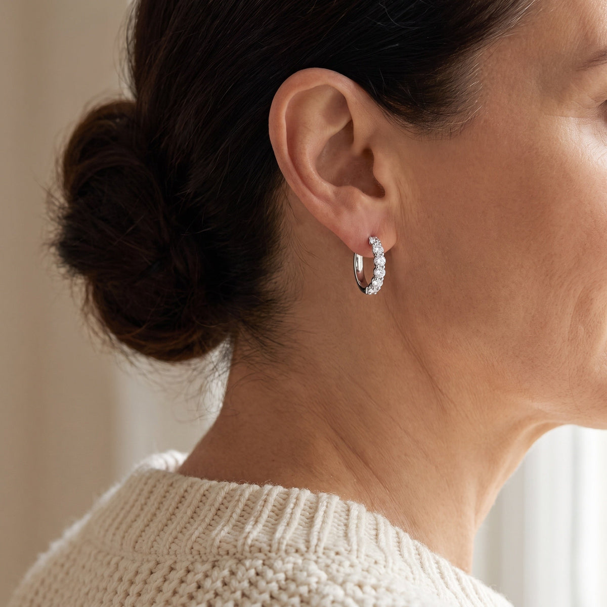"Tallinn" Slim Pavé Hoops