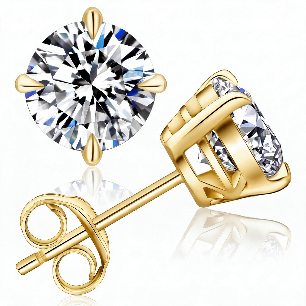 "Vaduz" Moissanite 1ct 4-Prong Studs