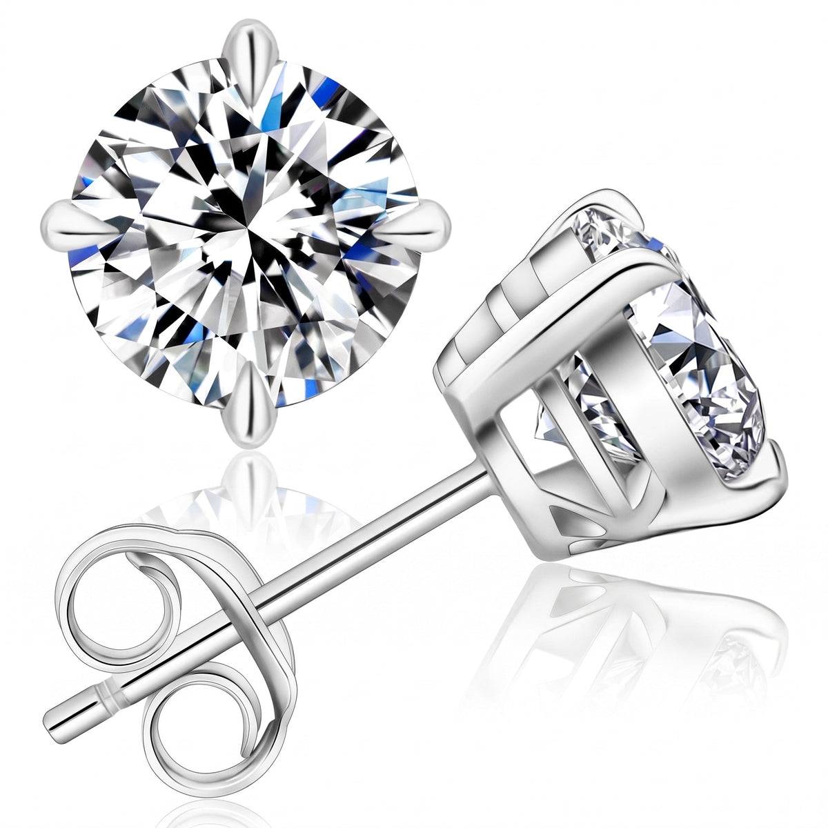 "Vaduz" Moissanite 1ct 4-Prong Studs