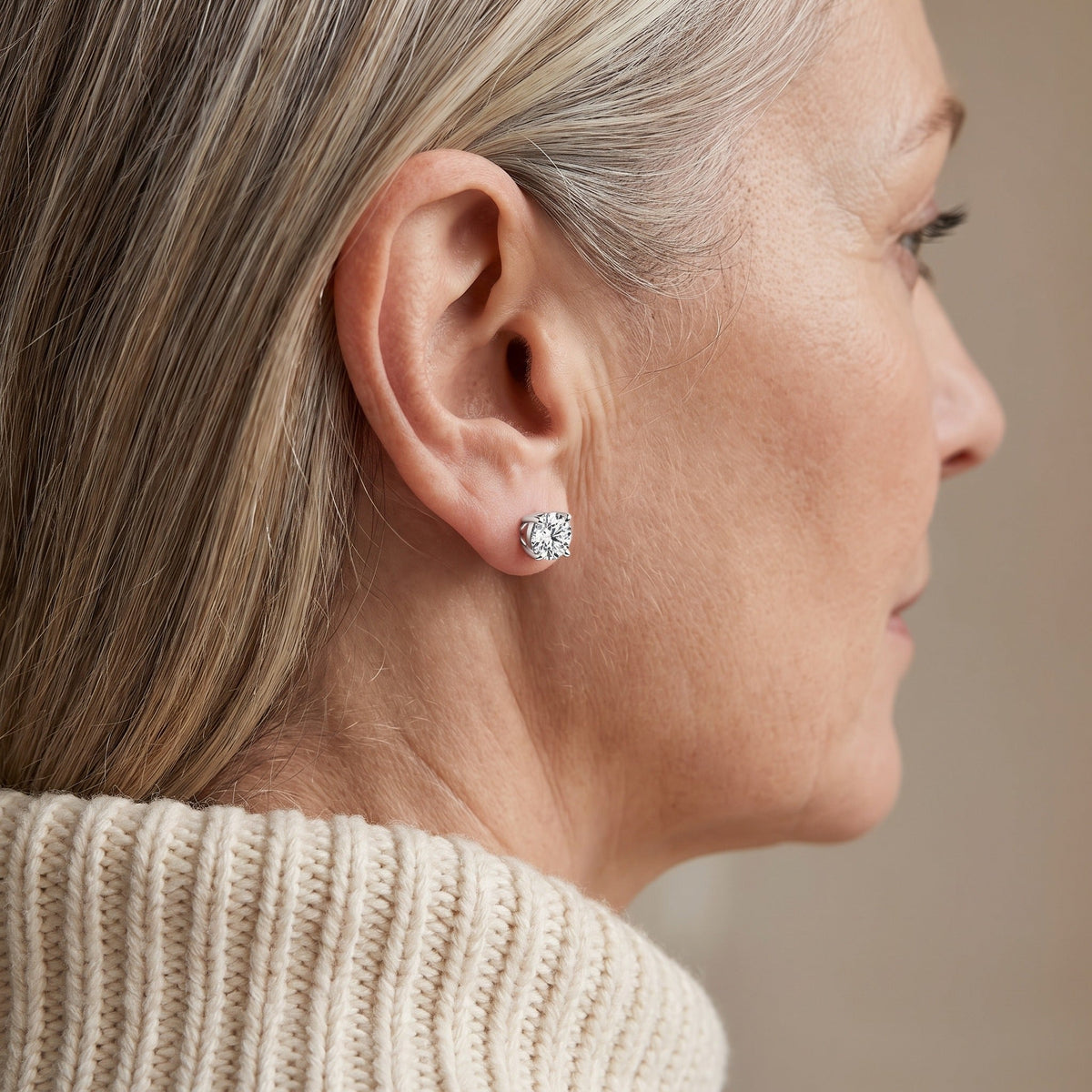 "Vaduz" Moissanite 1ct 4-Prong Studs